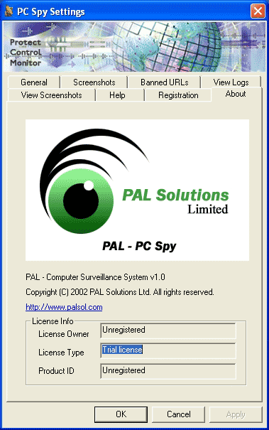 Screenshot of PAL PC SPY